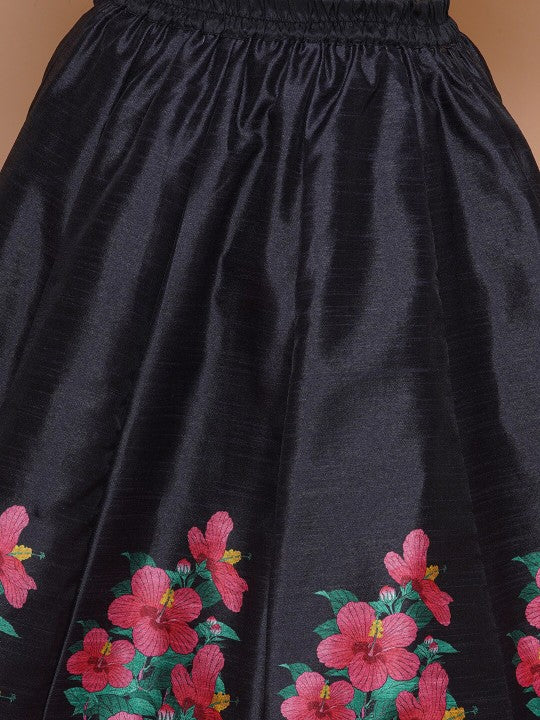 Girls Floral Printed Ready to Wear Lehenga & Blouse