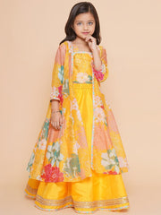 Girls Floral Printed Ready to Wear Lehenga & Blouse With Shrug