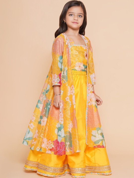 Girls Floral Printed Ready to Wear Lehenga & Blouse With Shrug
