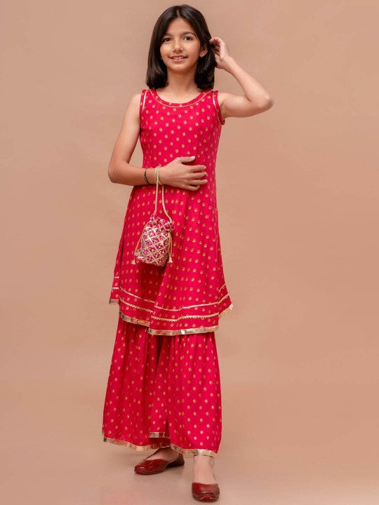 Girls Printed Kurta with Sharara-4
