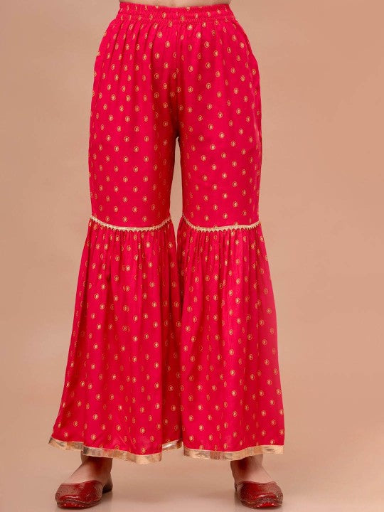 Girls Printed Kurta with Sharara