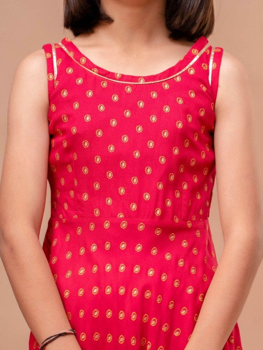 Girls Printed Kurta with Sharara