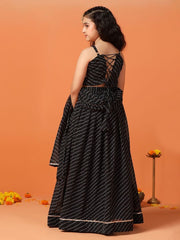 Girls Printed Ready to Wear Georgette Lehenga & Blouse With Dupatta