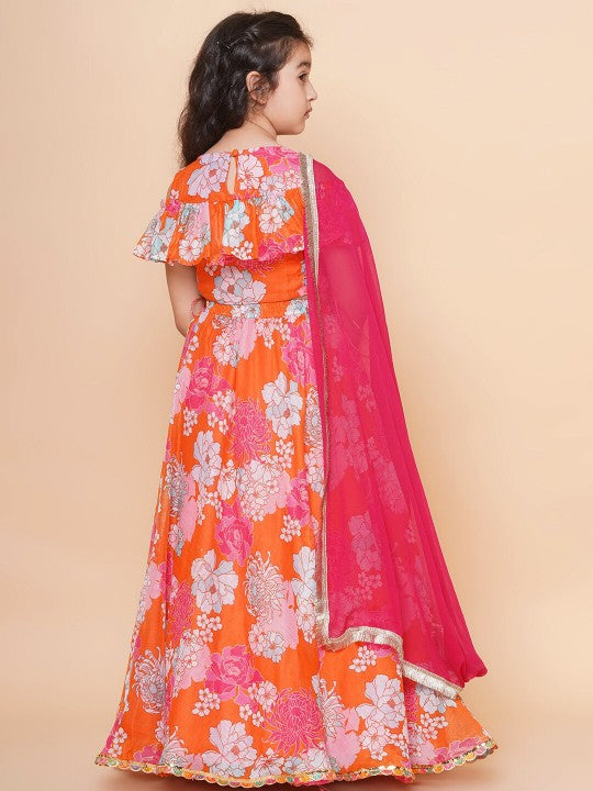 Girls Printed Ready to Wear Lehenga & Blouse With Dupatta-2