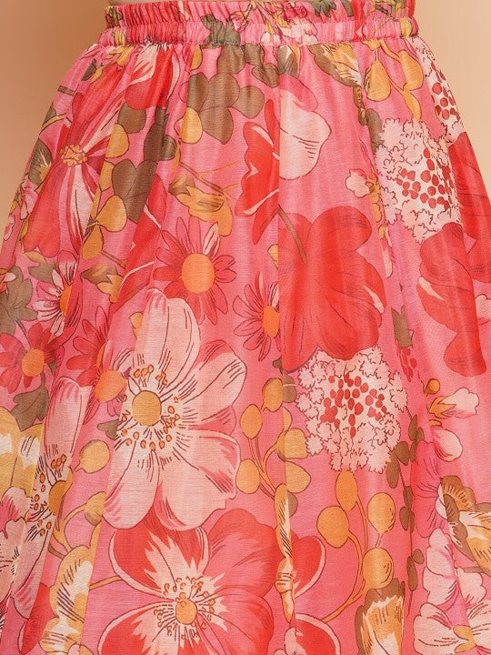 Girls Printed Zari Sequined Ready to Wear Lehenga & Blouse With Dupatta