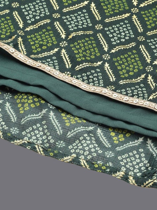 Ethnic Motifs Printed Flared Maxi Skirt-4