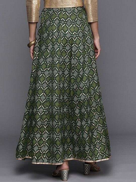 Ethnic Motifs Printed Flared Maxi Skirt-5