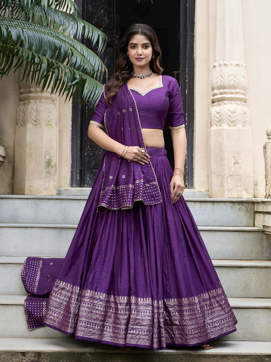 Embellished Ready to Wear Lehenga & Unstitched Blouse With Dupatta-10