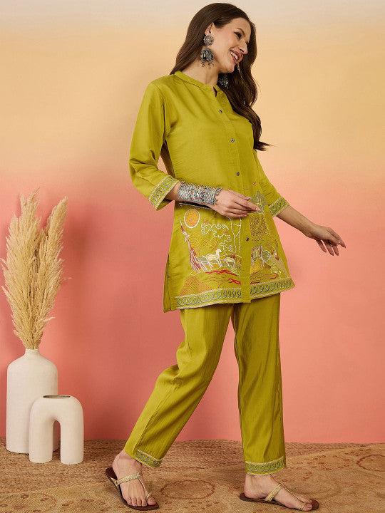 Embroidered Tunic With Trouser Co-Ords-10
