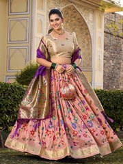 Woven Design Silk Semi Stitched Lehenga & Unstitched Blouse With Dupatta