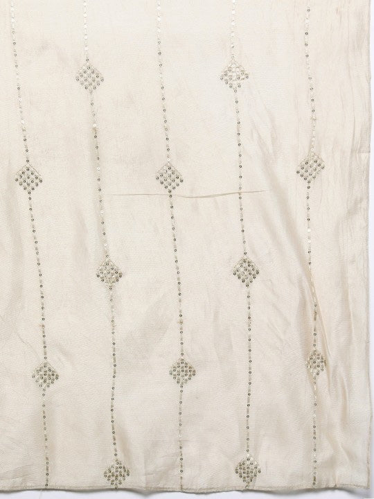 Women Floral Embroidered Regular Sequinned Kurta with Trousers & Dupatta