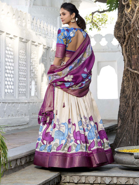 Printed Ready to Wear Lehenga & Unstitched Blouse With Dupatta-3