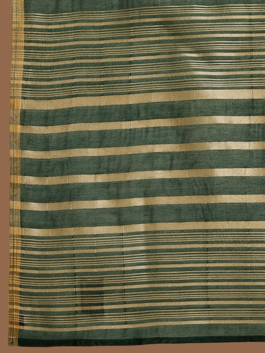 Woven Design Chanderi Silk Kurta With Trousers & Dupatta