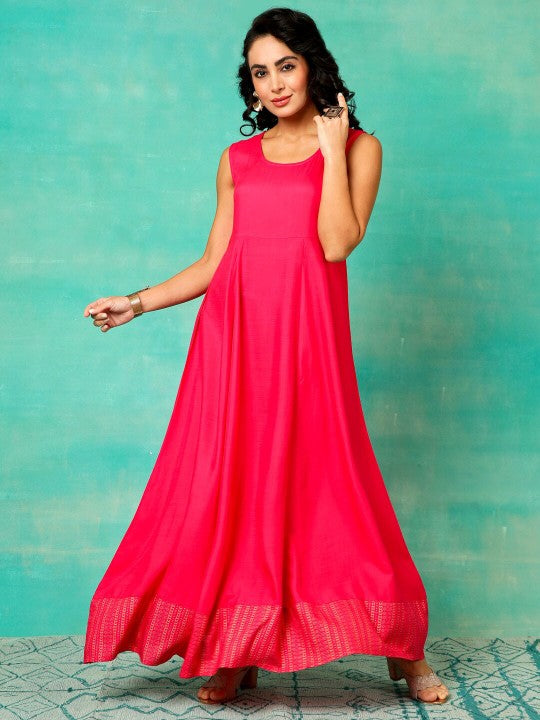 Mandarin Collar Maxi Dress