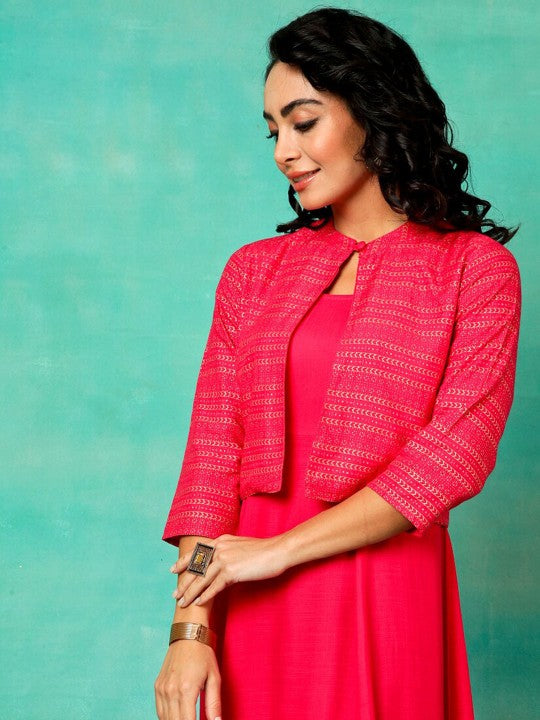 Mandarin Collar Maxi Dress-4
