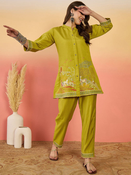 Embroidered Tunic With Trouser Co-Ords-9