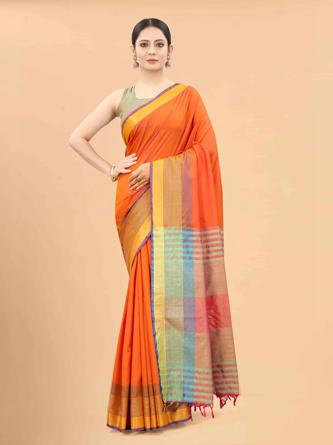Purple & Pink Zari Art Silk Fusion Arani SareeSareeThe Arani saree exudes timeless elegance with its solid hue, making it perfect for traditional occasions. Ornamented with intricate Zari work along the borders, it ePurple & Pink Zari Art Silk Fusion Arani Saree