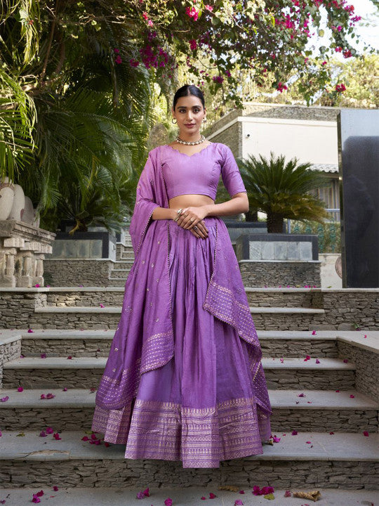 Embellished Ready to Wear Lehenga & Unstitched Blouse With Dupatta-18