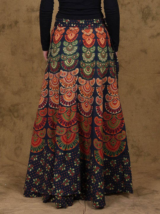 Printed Pure Cotton A-line Maxi Skirts-2