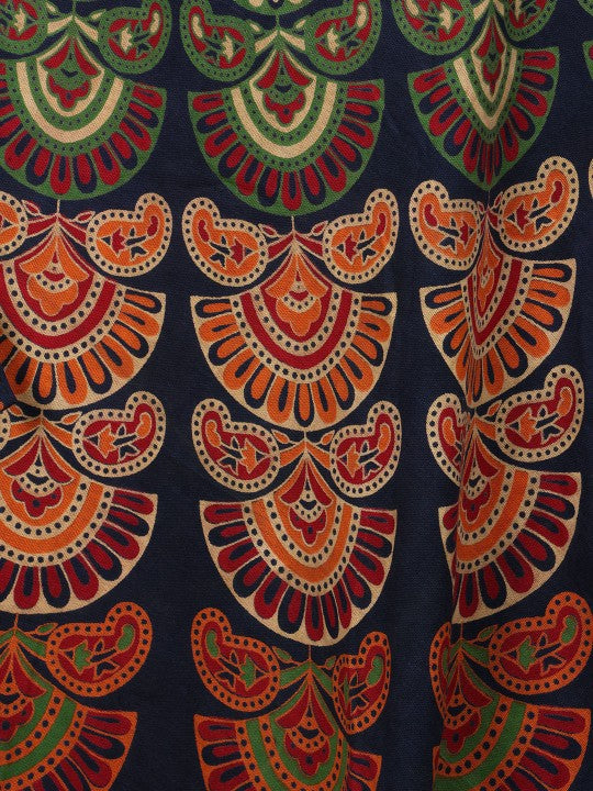 Printed Pure Cotton A-line Maxi Skirts-5