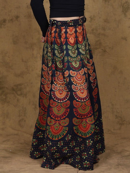 Printed Pure Cotton A-line Maxi Skirts-4
