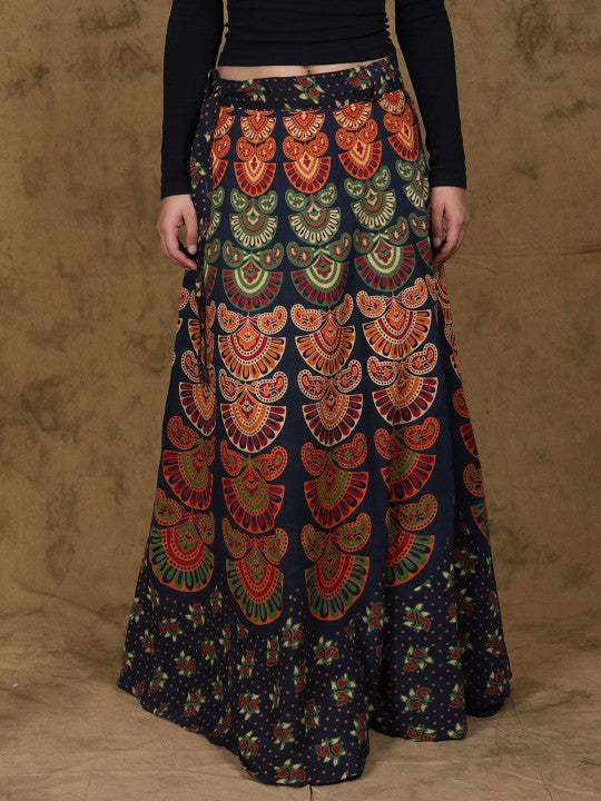 Printed Pure Cotton A-line Maxi Skirts-1