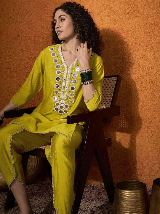 Embroidered Tunic With Trouser Co-Ords