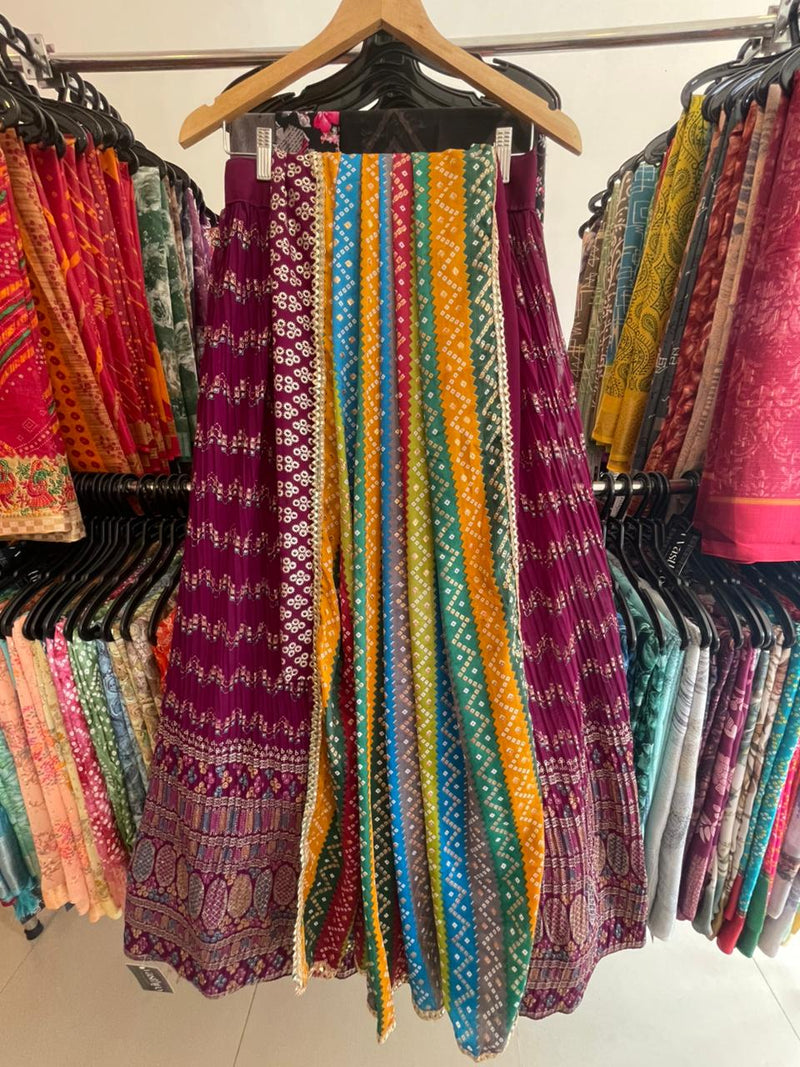 Multicolor Vibrant Semi Stitched Lehenga Cholis-4