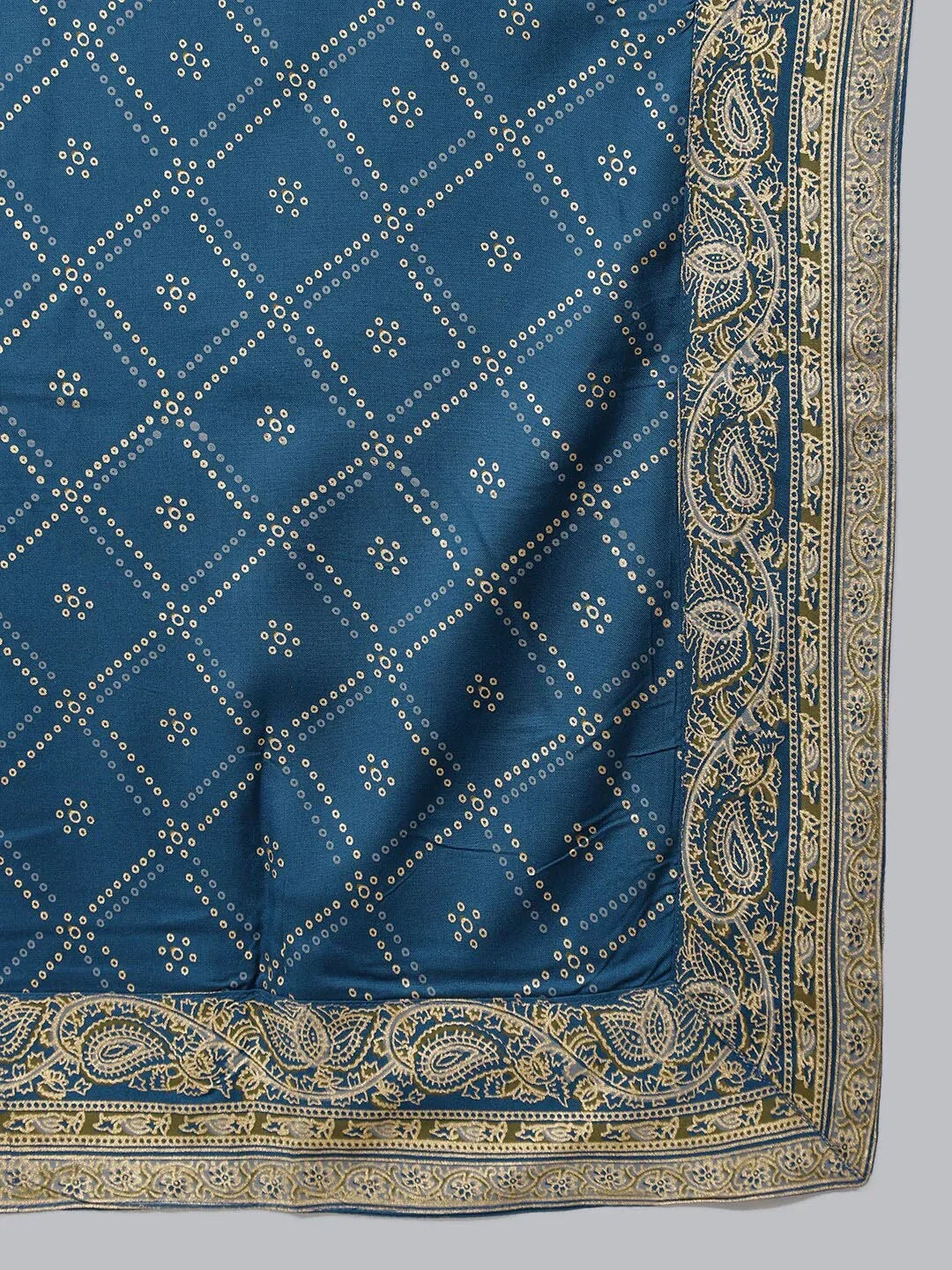 Women Blue Ethnic Motifs Empire Kurta with Trousers & Dupatta Vasthro