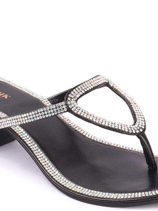 Women Embellished Block Heel Sandals-4