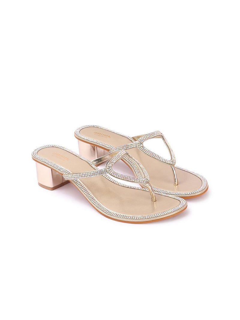 Women Embellished Block Heel Sandals-12