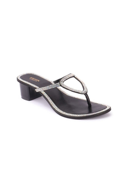 Women Embellished Block Heel Sandals-5