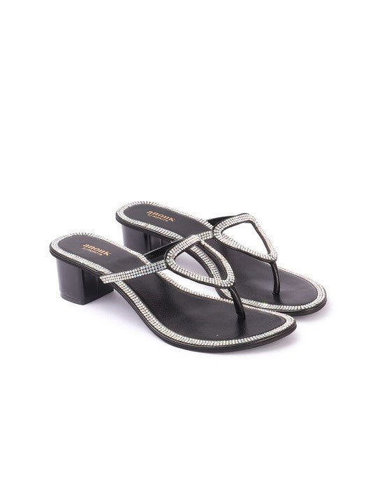 Women Embellished Block Heel Sandals-2