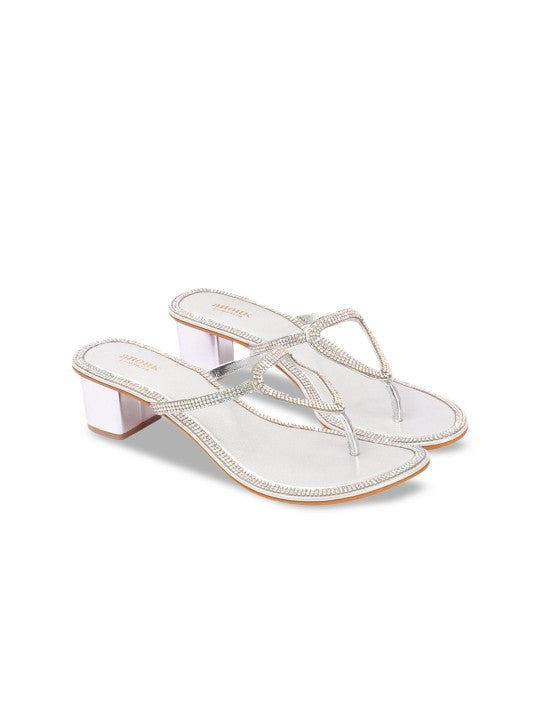 Women Embellished Block Heel Sandals-8