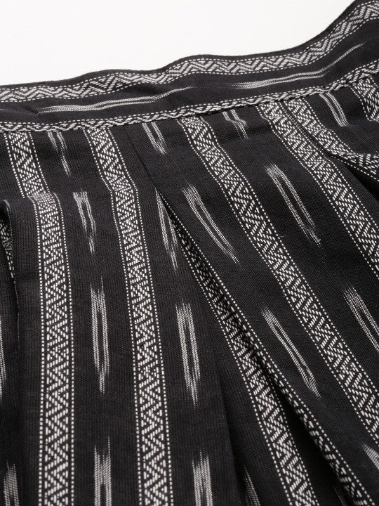 Women Ikat Printed Flared Skirt-4