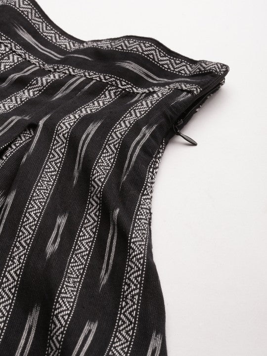 Women Ikat Printed Flared Skirt-5