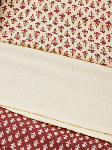 Women Maroon & Beige Printed Flared Maxi Skirt
