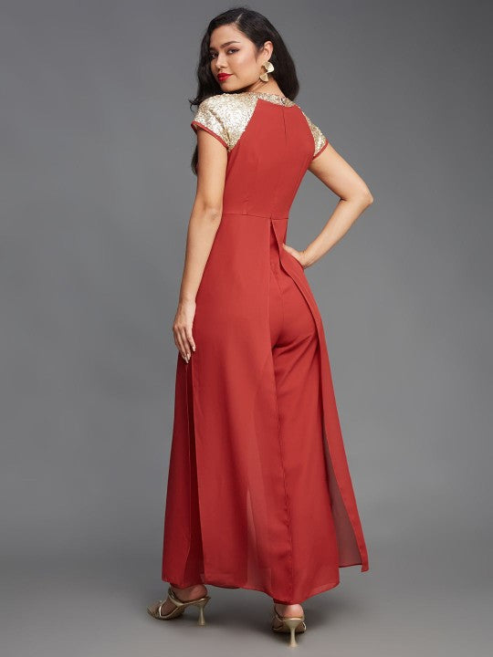 Women Short Sleeves Party Jumpsuit-2
