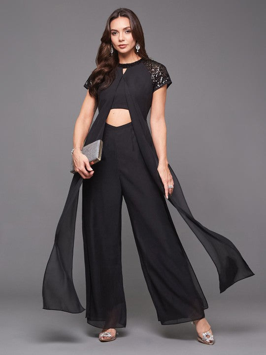 Women Short Sleeves Party Jumpsuit-7