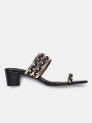 Women Woven Design One Toe Heels