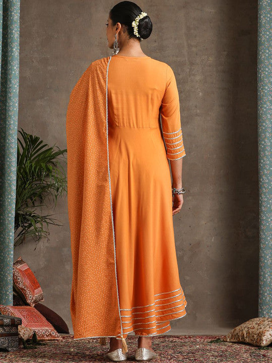 Women Regular Gotta Patti Kurta with Trousers & With Dupatta-23