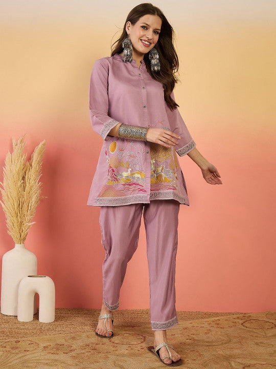 Embroidered Tunic With Trouser Co-Ords-6