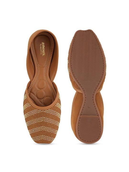 Embellished Stone Mojaris Flats-3