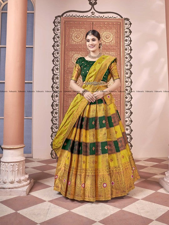Woven Design Semi-Stitched Lehenga Choli With Dupatta-9
