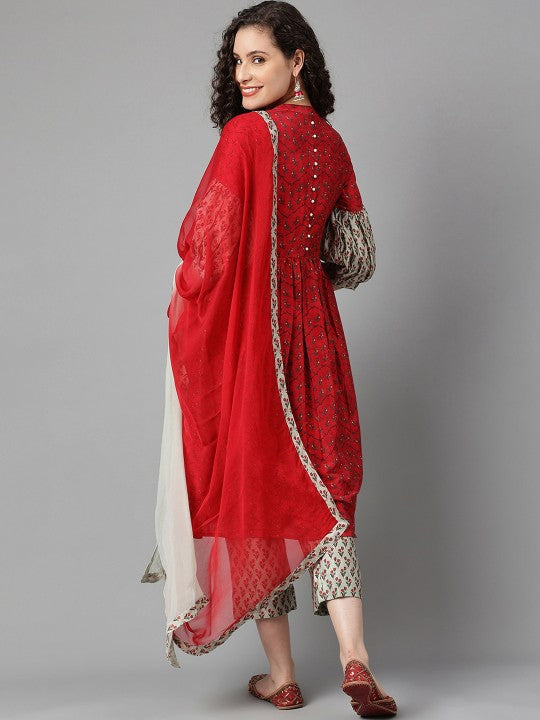 Floral Printed Regular Kurta with Palazzos & With Dupatta-2