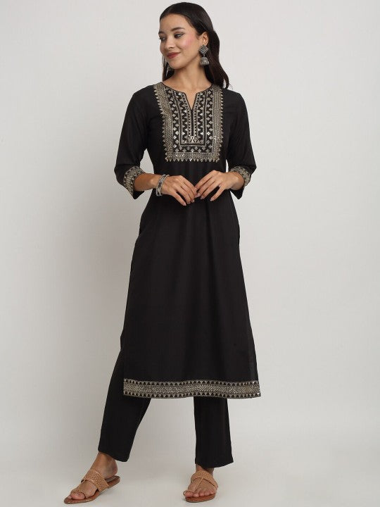 Raisin Women Stylish Rayon Kurta With Dupatta Set