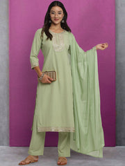Green Sequence worked Premium Kurta Set