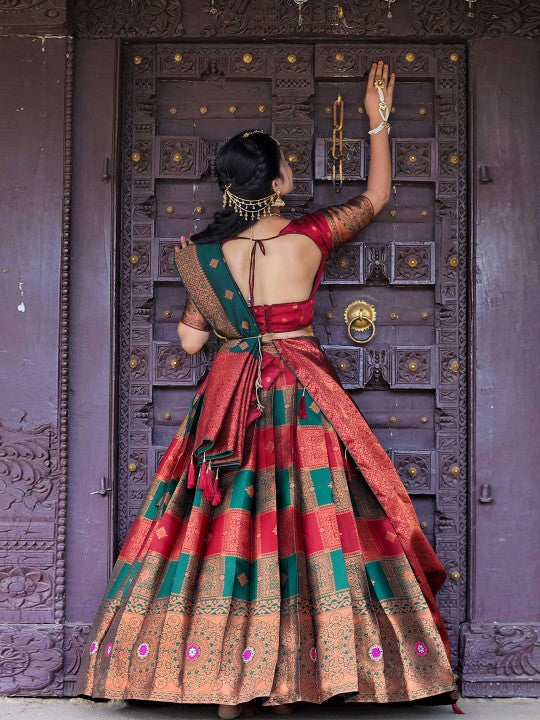 Woven Design Semi-Stitched Lehenga Choli With Dupatta-2