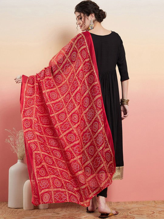 Anarkali Kurta With Palazzo & Dupatta