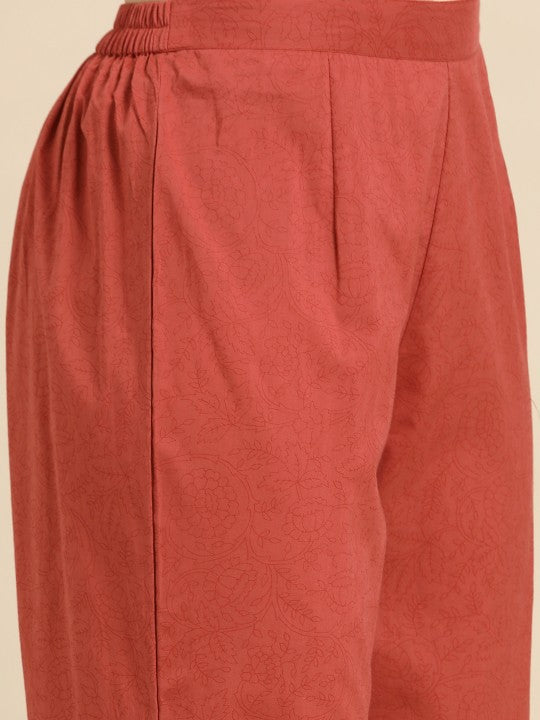 Anarkali Pure Cotton Kurta With Trousers & Dupatta-7